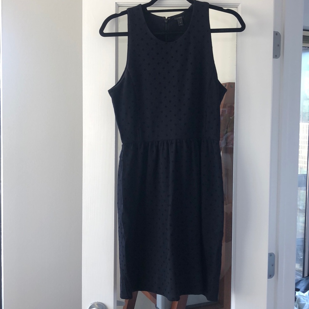 J.crew black polka dot dress